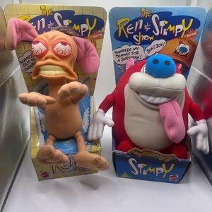 Vintage 90s Nickelodeon Ren & Stimpy Plush Set - MINT boxed